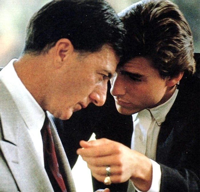 In 1988, Cruise teamed up with Dustin Hoffman for the critically acclaimed film <i>Rain Man</i>.