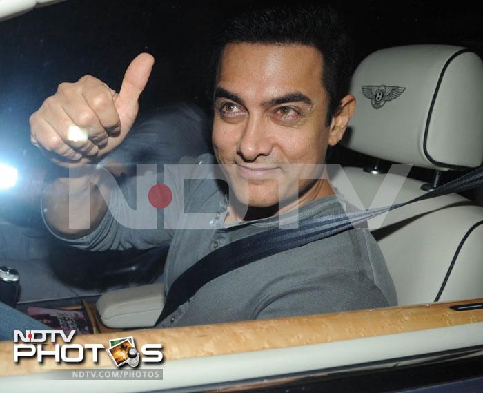 Aamir Khan was one of the first guests to arrive at the party.