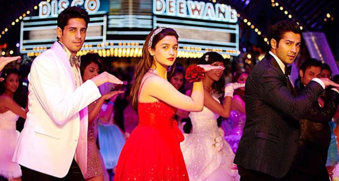 <b><i>The Disco Song</i> from <i>Student Of The Year</i></b>: Vishal-Shekhar scored a hit with this peppy party number sung by Benny Dayal, Sunidhi Chauhan and Nazia Hassan. The young brigade comprising of Varun Dhawan, Siddharth Malhotra and Alia Bhatt added a fresh feel to the song, a re-imagining of Nazia Hassan's ?80s hit.