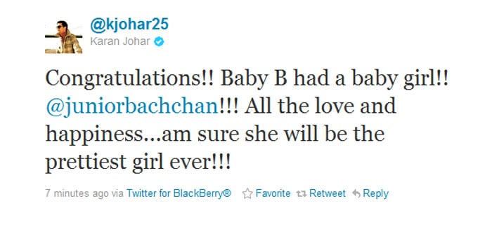 Star wishes pour in for Bachchan baby