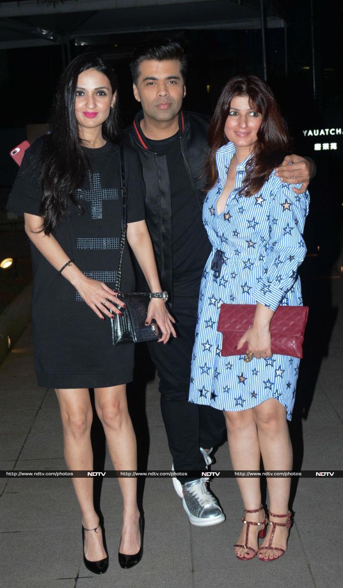 Twinkle Khanna Catches Up With Friends Karan Johar And Anu Dewan