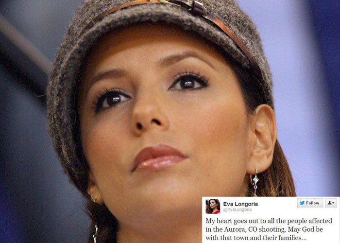 <b>Eva Longoria</b>: My heart goes out to all the people affected in the Aurora, CO shooting. May God be with that town and their families...