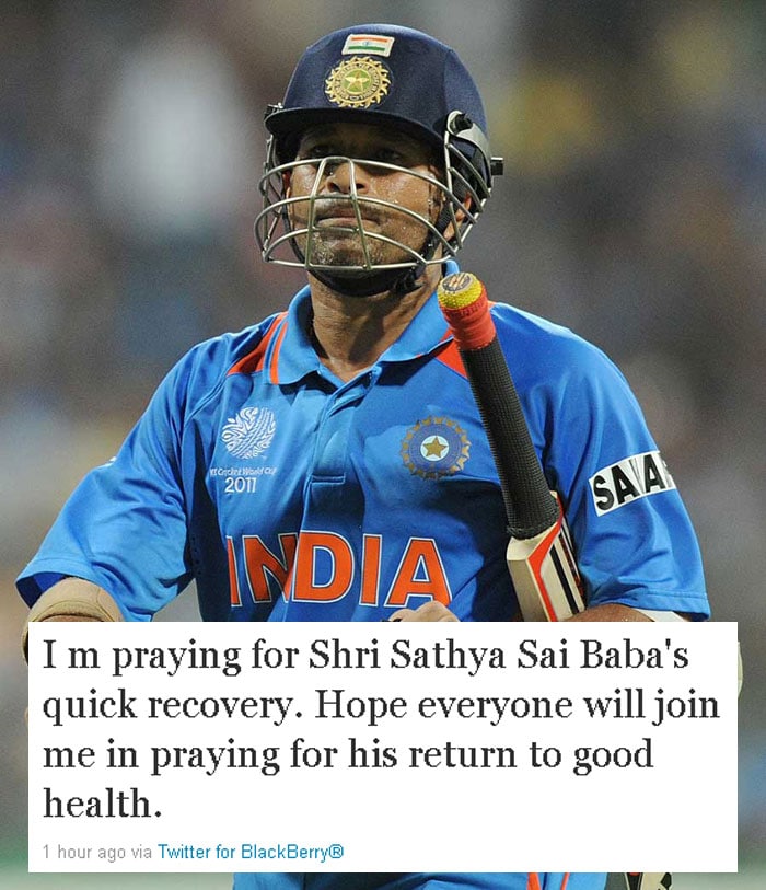 Pray for Sai Baba, tweets Sachin