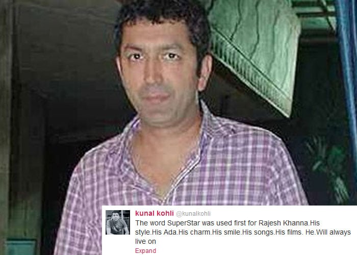 <b>Kunal Kohli</b>: The word SuperStar was used first for Rajesh Khanna.His style.His Ada.His charm.His smile.His songs.His films. He.Will always live on