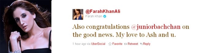 Farah Khan Ali also dedicates a tweet.