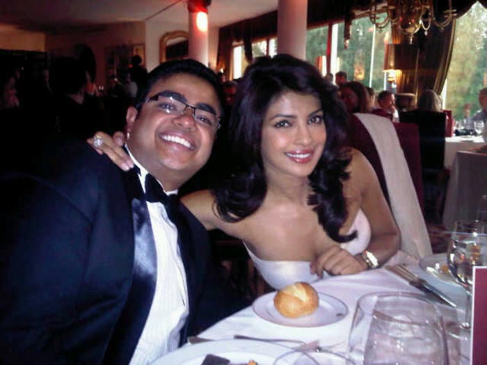 Priyanka with her brother "at the graduation dinner.... what fun!! How soon we both have grown up.."