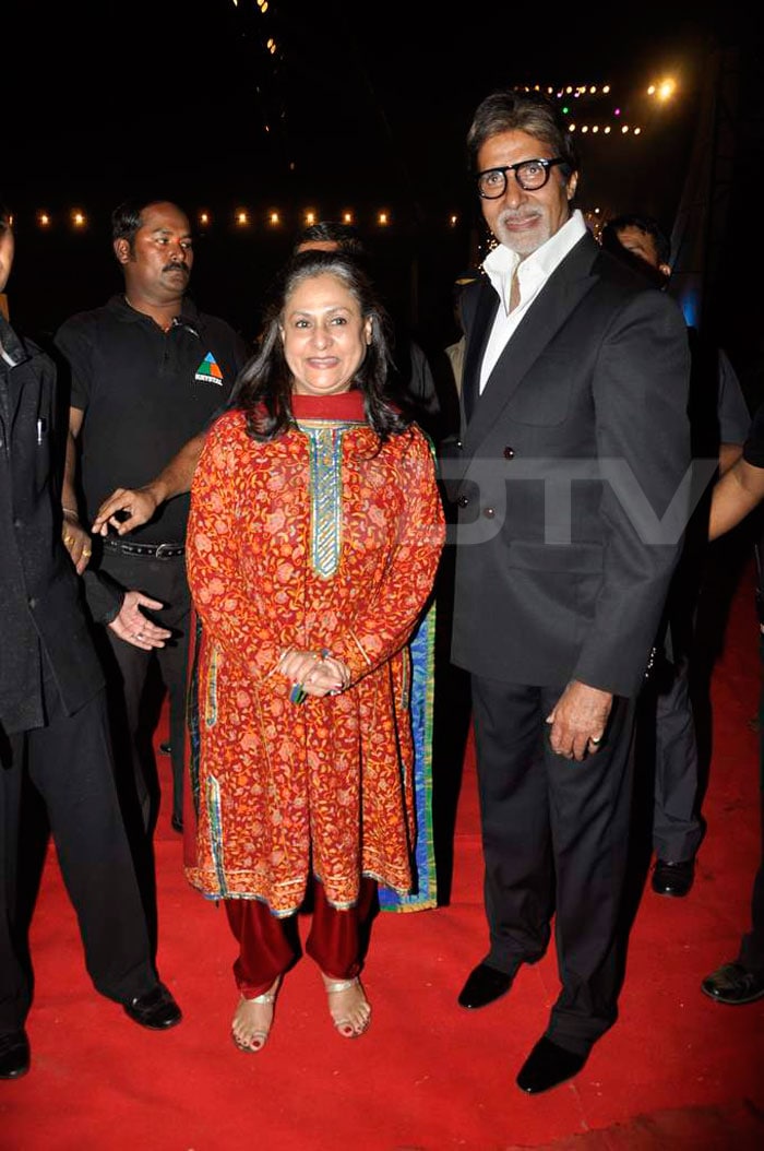 The Bachchans, Jaya and Amitabh, say cheese for the camera.