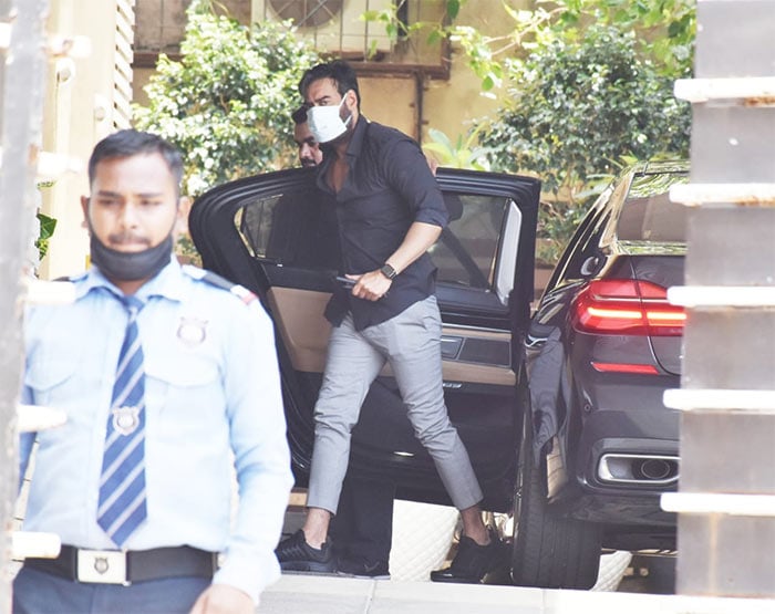 Actor Ajay Devgn was photographed in Juhu.