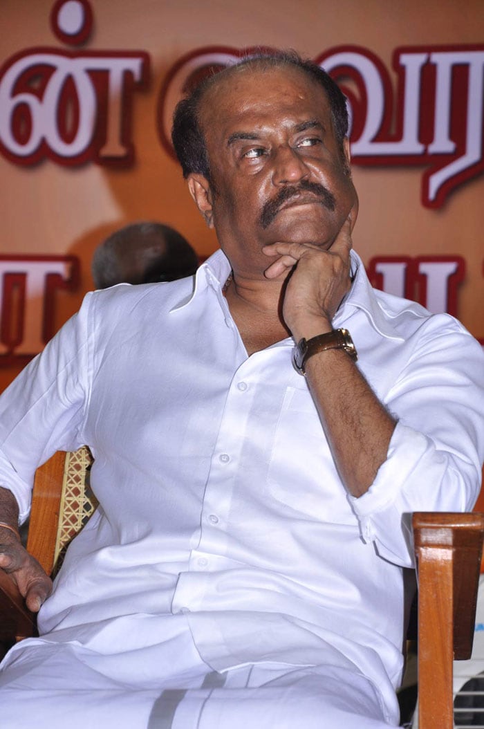 Southern superstar Rajinikanth at the wedding of lyricist Vairamuthu's second son, Kabilan.