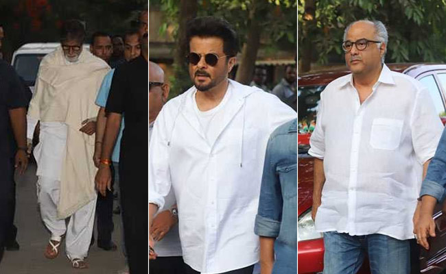 Amitabh Bachchan, The Kapoors And Others Attend Veeru Devgan's Funeral