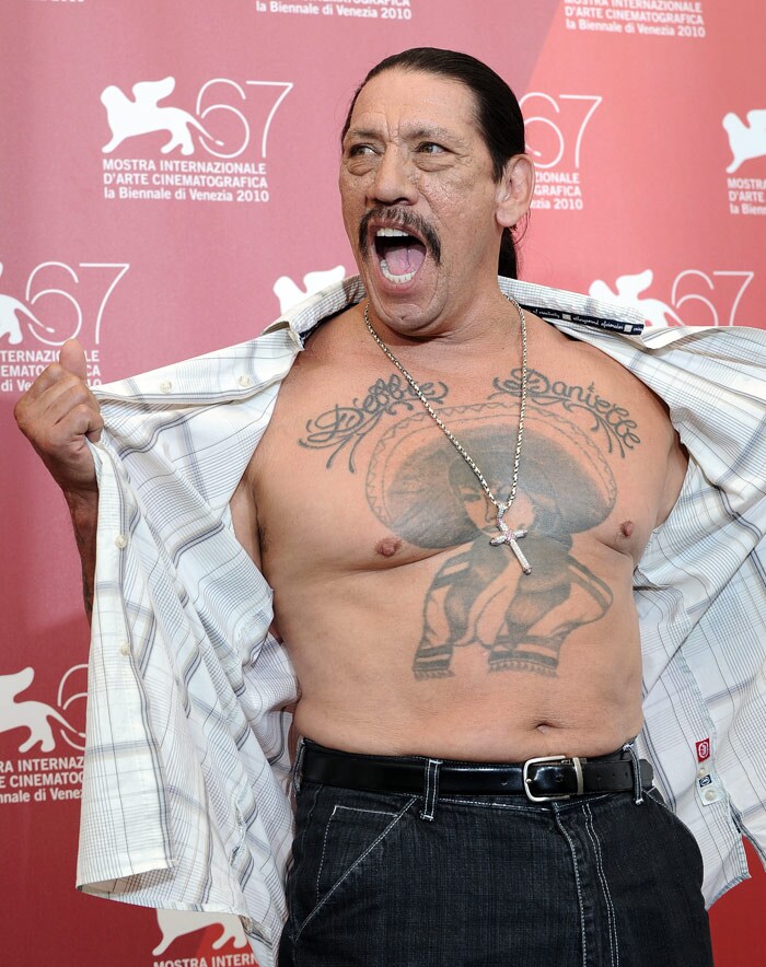 Mexican actor Danny Trejo poses during the photocall of <i>Machete</i> on the opening day of the 67th Venice Film Festival on September 1, 2010 at Venice Lido. <i>Machete</i> is presented out of competition. (Photo: AFP)