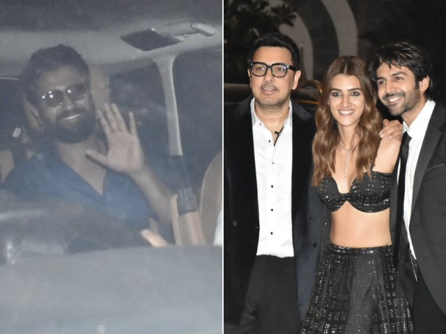 Vicky Kaushal, Kartik Aaryan And Kriti Sanon Arrive In Style At Dinesh Vijan's Sister's Wedding Reception