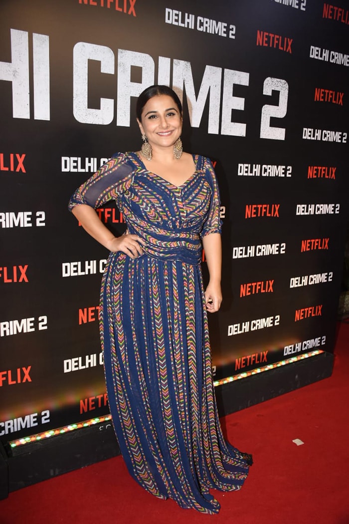 Vidya Balan happily posed at the screening.