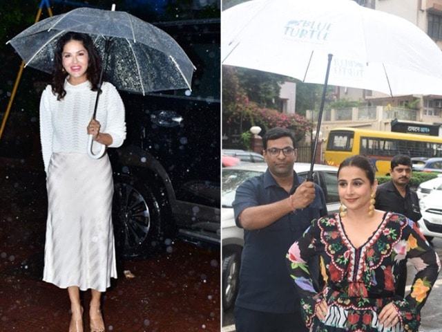 Photo : Vidya Balan And Sunny Leone's Date With The Mumbai Monsoon