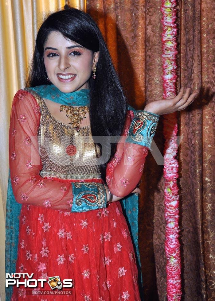 Khyati is ravishing in red anarkali.