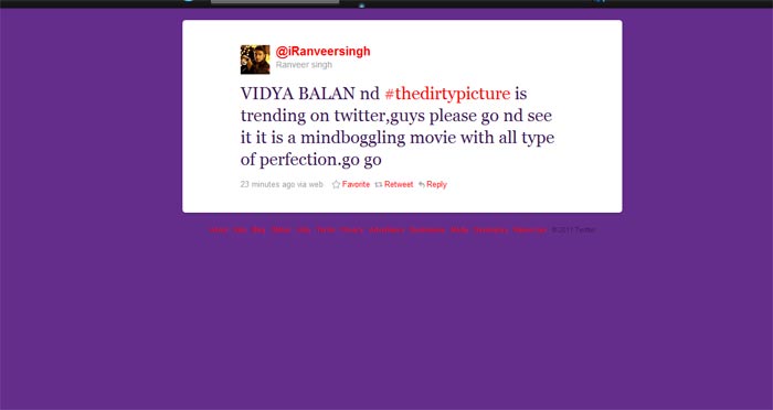 On Twitter, praise heaped on #VidyaBalan