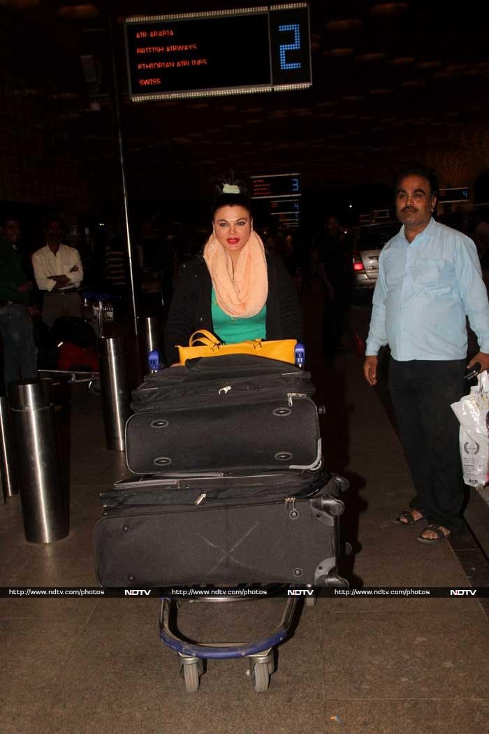 Actress Rakhi Sawant too was a fellow traveller on Tuesday.