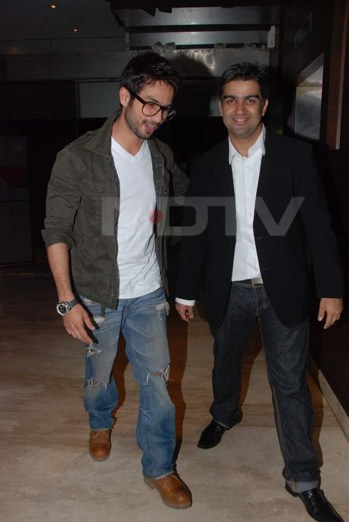 Shahid at the screening of Bebo\'s We Are Family