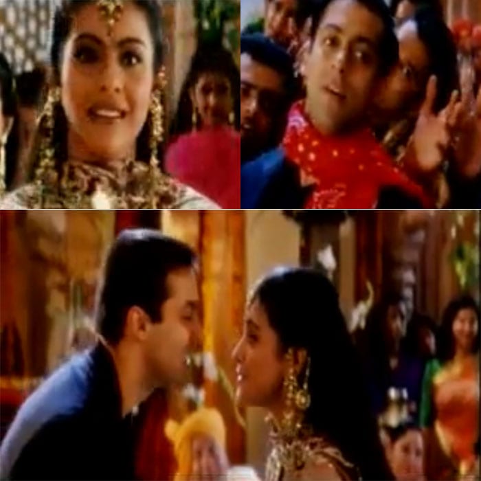 <i>Saajan Ji Ghar Aaye</i>: Salman Khan makes a grand entrance to whisk away his lovely bride Kajol in <i>Kuch Kuch Hota Hai</i>.