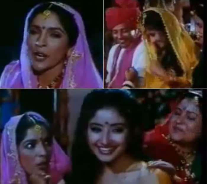 Neena Gupta sings <i>Banno Teri Ankhiyan</i> for Sunny Deol's blushing bride Manisha Koirala in <i>Dushmani</i>.