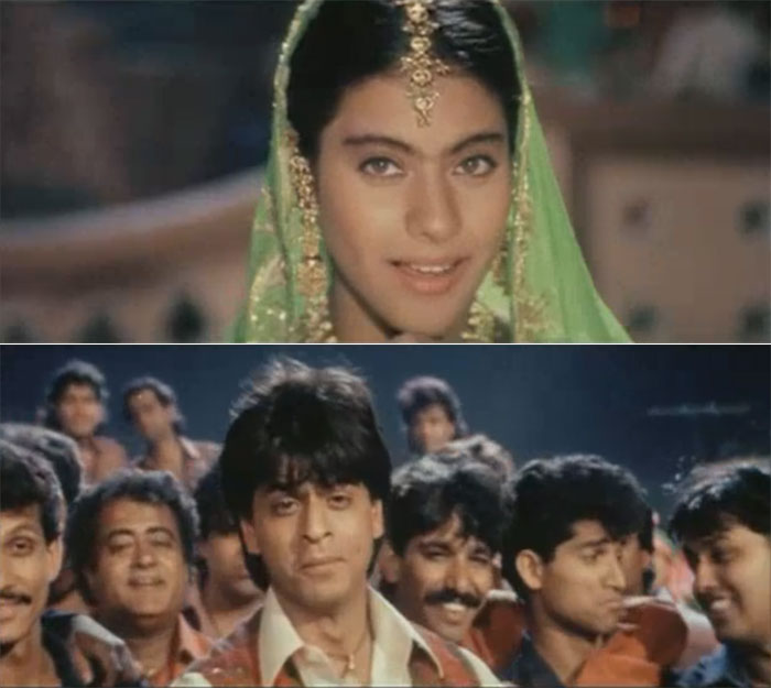 Kajol's marrying Mr Wrong, SRK's waiting in the wings in <i>Mehendi Laga Ke Rakhna</i> from <i>DDLJ</i>.