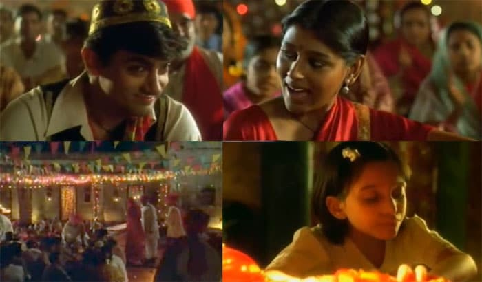 Dusky beauty Nandita Das is the object of affection for both Aamir Khan and Rahul Khanna in <i>Banno Rani</i> from <i>1947 Earth</i>.