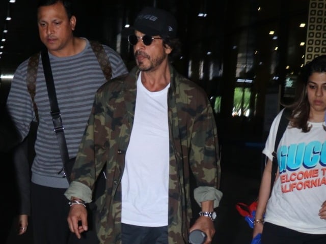 Photo : Welcome Home, Shah Rukh Khan. See His Cool Travel Style - A Camo Jacket