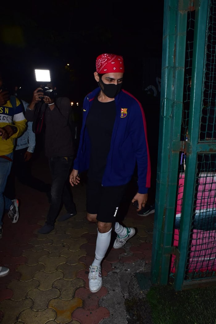 Kartik Aaryan spent his Sunday playing football.