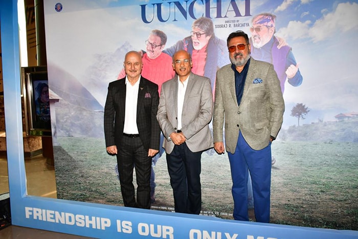 Anupam Kher, Boman Irani and Sooraj Barjatya sported a formal look for the event.  (Image courtesy: Varinder Chawla)