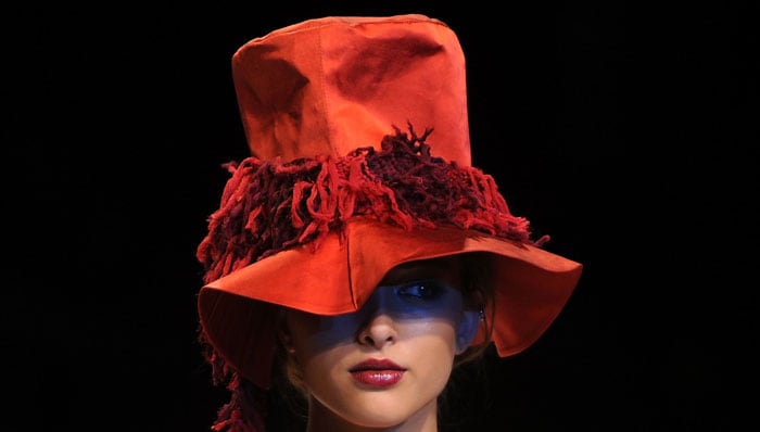 A model presents creation by Indian designer Pallavi Mohan during the Wills India Fashion Week in New Delhi on March 25, 2010.