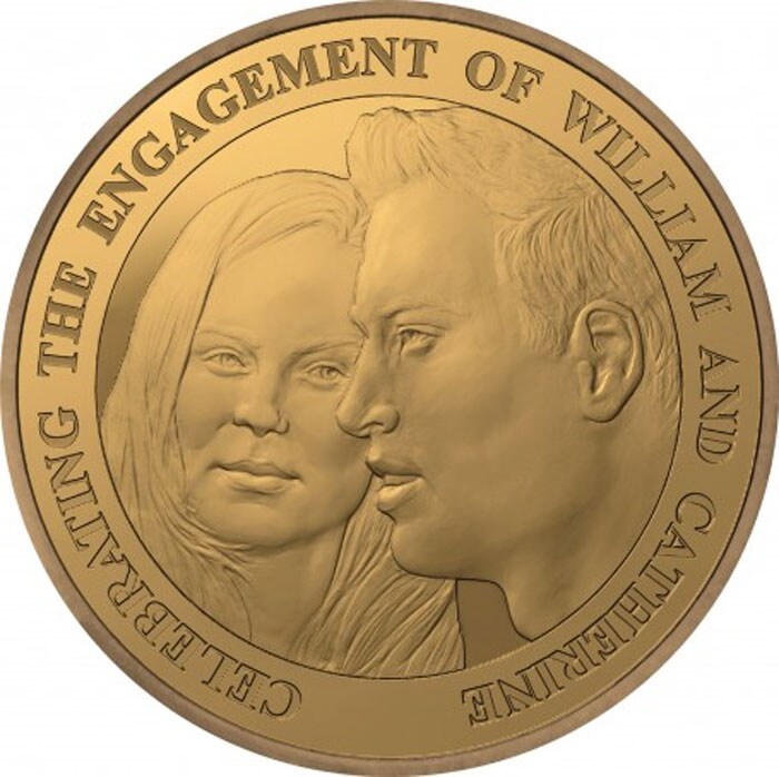 What's a royal wedding without memorabilia? There's plenty already and like we said, they are naughty and nice.  A special coin had been released to commemorate the engagement of the two.