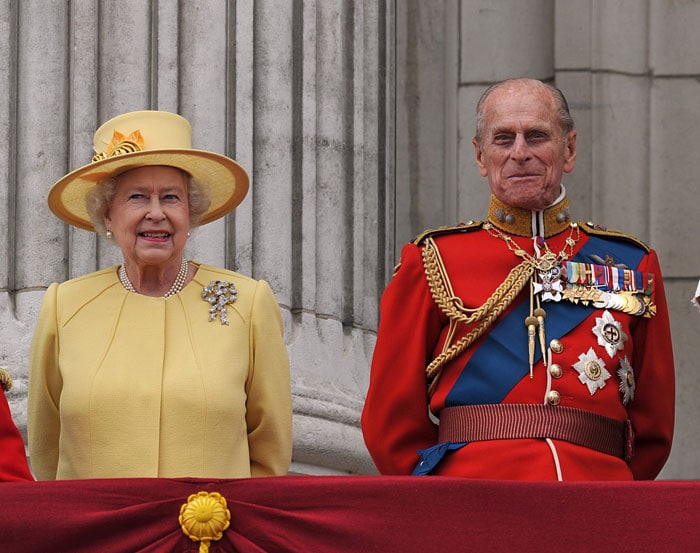 Queen Elizabeth II and the Duke of Edinburgh are a royal audience for the kiss