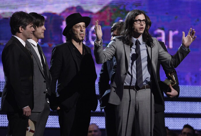 Kings of Leon accept the award for record of the year for 'Use Somebody' at the Grammy Awards on Sunday, Jan. 31, 2010, in Los Angeles. (Photo: AP)