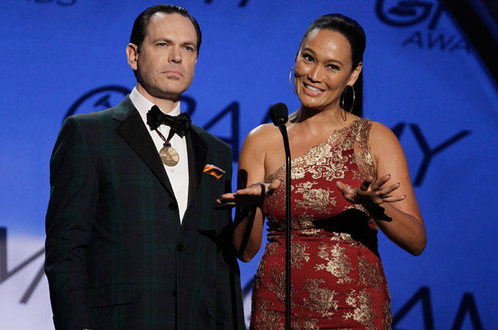 Tia Carrere, right, and Kurt Elling are seen at the Grammy Awards on Sunday, Jan. 31, 2010, in Los Angeles. (Photo: AP)