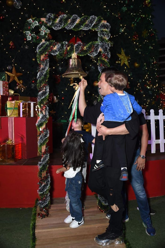 Karan Johar Attends Christmas Wonderland With Kids Yash And Roohi