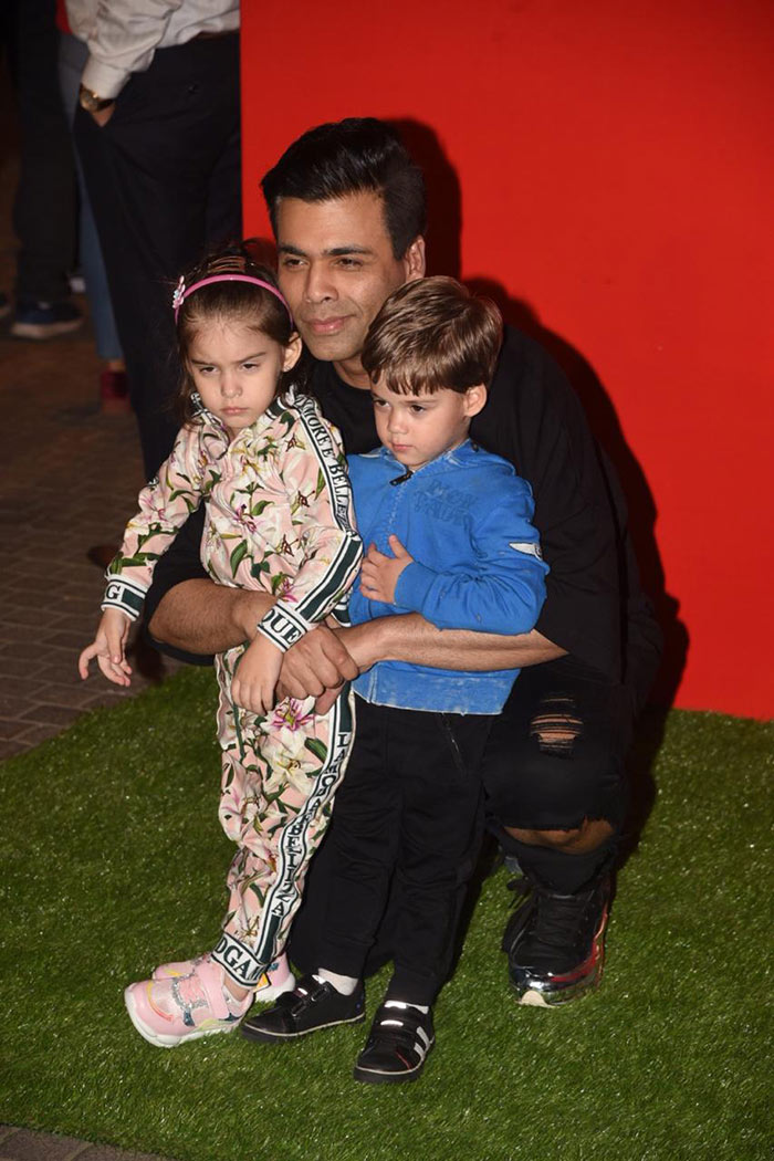 Karan Johar Attends Christmas Wonderland With Kids Yash And Roohi