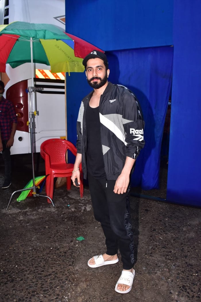 Sunny Singh also was in full work mode on Monday - he was pictured on set in Goregaon.