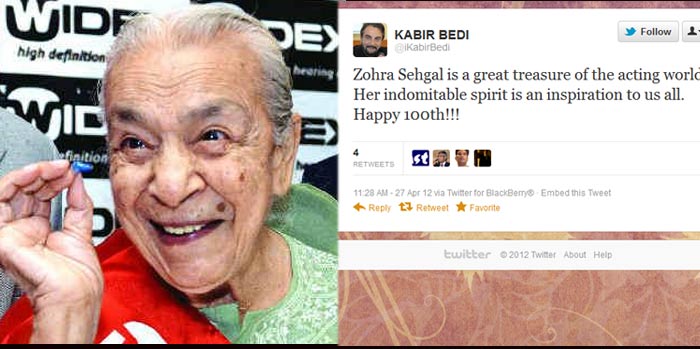 Celebs wish Zohra Segal on Twitter