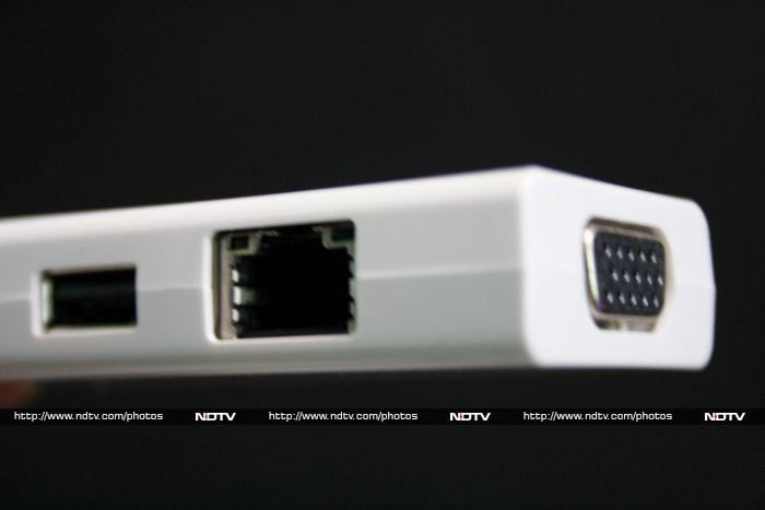 The dongle is small, but you have to remember to carry it everywhere you go. It's better than a lot of other Ultrabooks which don't have these ports at all.