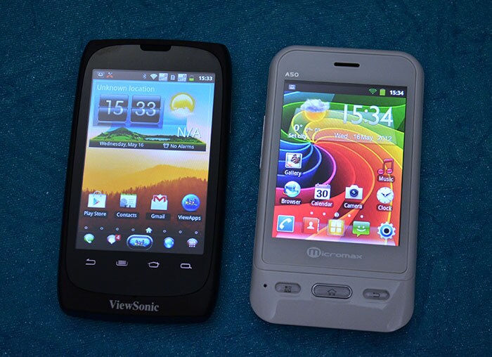 ViewSonic ViewPhone 3 placed next to Micromax A50<br/>
<b>Also see</b>: <a href="http://www.ndtv.com/album/listing/gadgets/things-aisha-says-13047/">Things AISHA says</a>