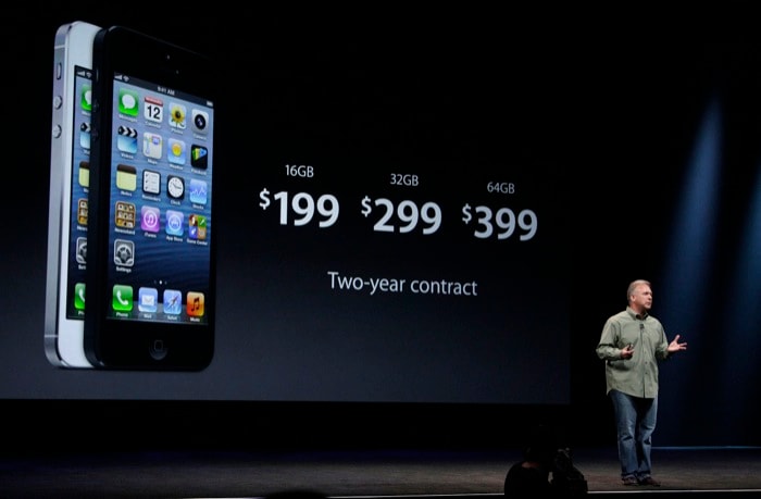 Schiller speaking about the pricing during an introduction of the new iPhone 5.