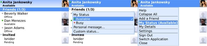 Google Talk for BlackBerry smartphones allows you to chat in virtual real time with your instant messaging IM contacts when and where you want to not just when you're in front of your computer.