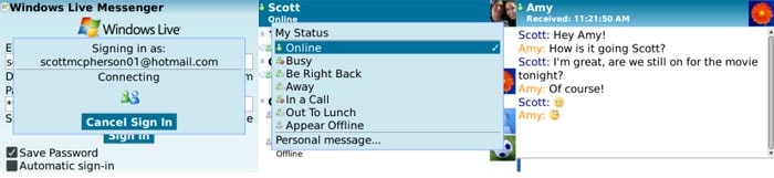 Windows Live Messenger allow users to appear offline to particular individual contacts, as well as to an entire category within Windows Live Messenger, while appearing online to other contacts.