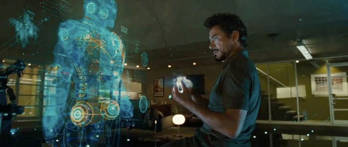 Iron Man has augmented reality written all over the place - Tony Stark's suit is full of AR goodies that help him fight bad guys. (Image Courtesy: Paramount Pictures)