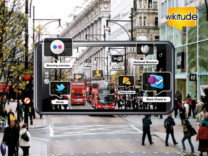 A useful augmented reality mobile app, Wikitude displays information about your current surroundings.