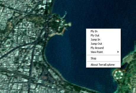 The features that interested me was the Fly Around feature (accessible via the right-click context menu), it gives a panoramic view of the area, something similar to the experience when a plane taxies over the city before landing.</br></br>

Another is Measure. You can calculate not only the distance from one point to another but also the vertical distance, area and more.</br></br>

The Snapshot feature is also handy, wherein you can take 1200x1400 pixels snapshots of the area you are visiting. But the problem is, the captured images get saved in the Temp folder and you would need to physically dig out the folder to get the images (you could also go to Run in the Start menu and type in %temp% to open the folder.) I didn't seem to find a place where I could change the settings.