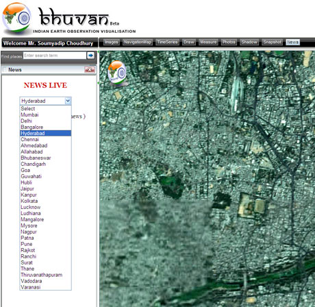 The News feature where you can view the local news is good, but not without its issues. News is available for only 29 cities and it opens in a pop-up window. </br></br>

Why only 29 cities? Because the news displayed is essentially a RSS feed drawn from <i>The Times of India</i> website. And that website lists city-specific news for 29 cities. ISRO shouldn't have limited the news to only one source. You might also need to change your IE pop-up blocker settings to view the news.