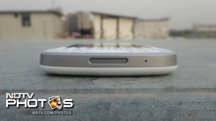 A big speaker grill and the phone's primary microphone sits at the bottom of the phone.