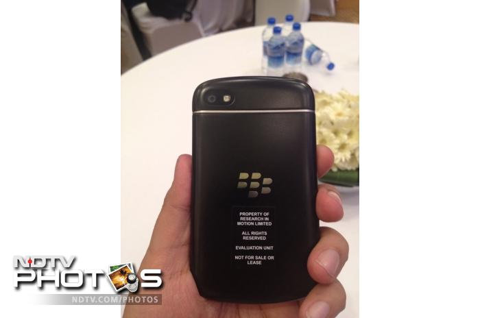 From the back, the BlackBerry Q10 looks much like the older BlackBerry smartphones.