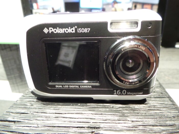 Polaroid IS087 is a super wide angle, dual screen water proof camera. (Image credit: Rajiv Makhni)
